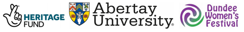 NLHF logo Abertay University logo Dundee Women's Festival logo